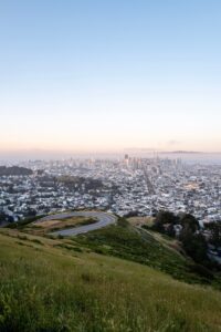 A hilltop view overlooking San Francisco